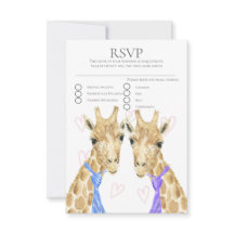 Zwei Groom Giraffe Gay Wedding RSVP