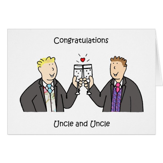 Zwei Grooms Gay Male Hochzeit Glückwunsch (Vorderseite (Horizontal))