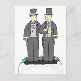 Zwei Grooms Gay Marriage Glückwünsche Postkarte