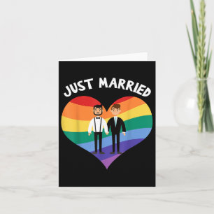 Zwei Grooms verheiratet Gay Wedding Party T-Shirt  Karte