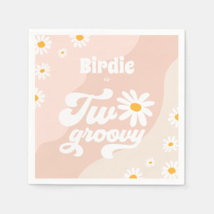 Zwei Groovy 2. Geburtstag Party Boho Retro Daisy Serviette