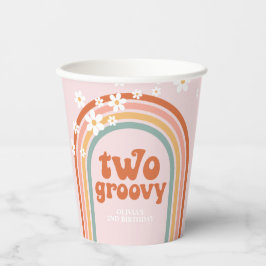 Zwei Groovy daisy boho floraler Regenbogen 2 Gebur Pappbecher