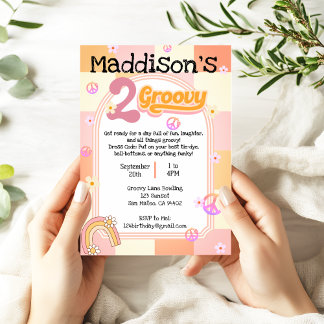 Zwei Groovy Girls zum Geburtstag Einladung