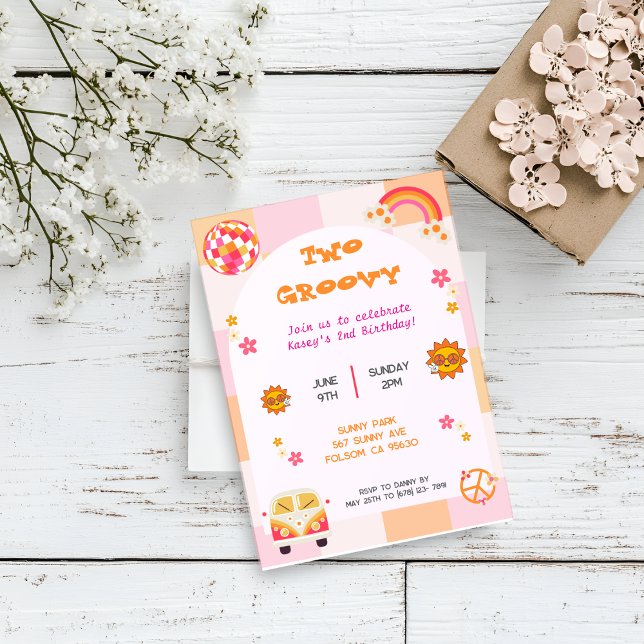 Zwei Groovy Girls zum Geburtstag Einladung (Von Creator hochgeladen)