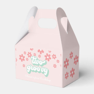 Zwei Groovy rosa Daisy-Geschenkbox zum zweiten Geb Geschenkschachtel