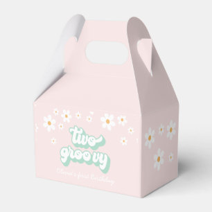 Zwei Groovy rosa Daisy-Geschenkbox zum zweiten Geb Geschenkschachtel