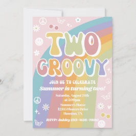 Zwei Groovy zum Geburtstag | Groovy Birthday Einladung