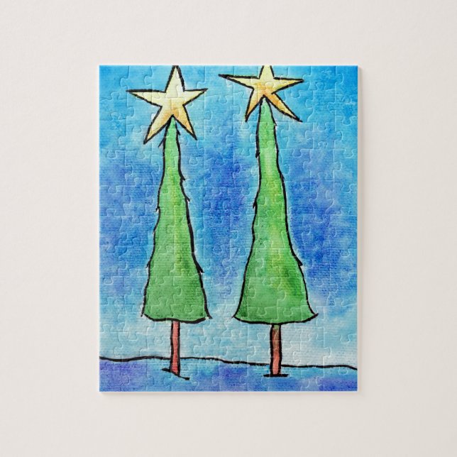 Zwei große Weihnachtsbäume (Vertikal)