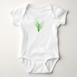 Zwei grüne Blätter verflochten Baby Strampler