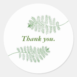 Zwei grüne Ferns Greenery Danke Stickers