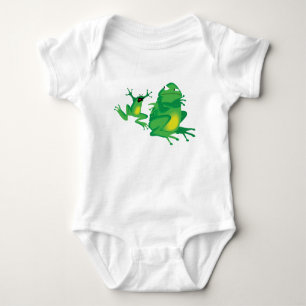 Zwei grüne Frosch-Baby-T-Shirt Baby Strampler