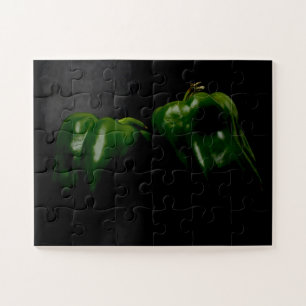 Zwei grüne Paprikaschoten 11x14 30pc jpcnm