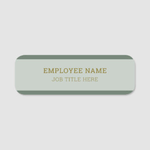Zwei Grüntöne Golden Professional Namensschild