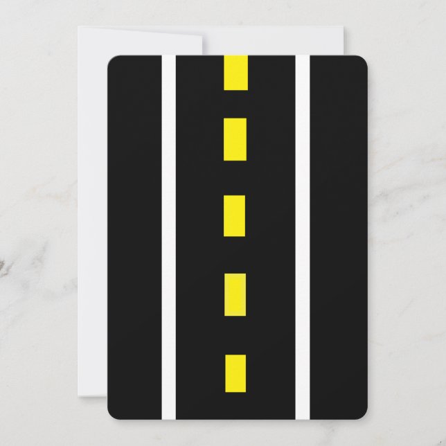 Zwei Grußkarten der Straße (schwarz, weiß und gelb (Vorderseite)