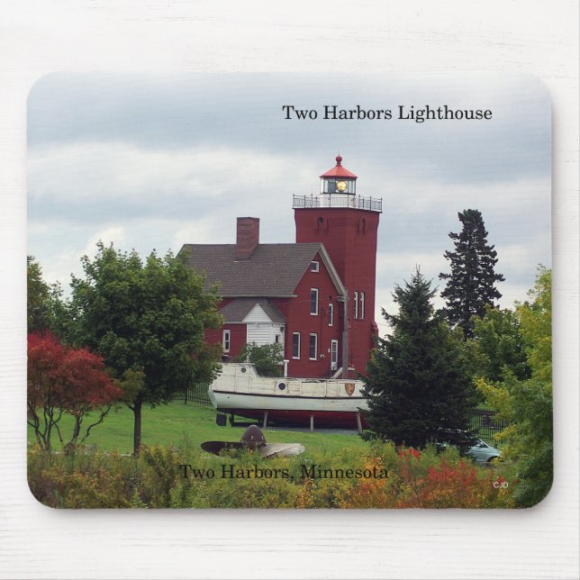 Zwei Häfen Leuchtturm & Bootmousepad Mousepad (Vorne)