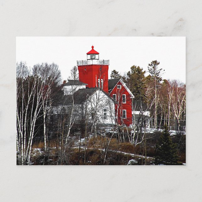 Zwei Häfen Leuchtturm Postkarte (Vorderseite)