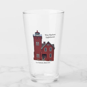 Zwei Häfen Leuchtturmglas Glas
