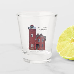 Zwei Häfen Leuchtturmglas Schnapsglas