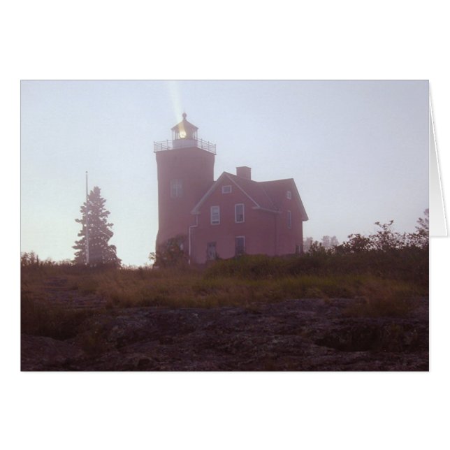 Zwei Hafenhäuser Leuchtturm in Dusk (Vorderseite (Horizontal))