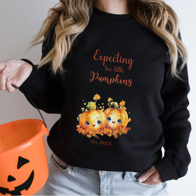 ZWEI Halloween-Kinderankündigung Schwangerschaftsp Sweatshirt (Von Creator hochgeladen)