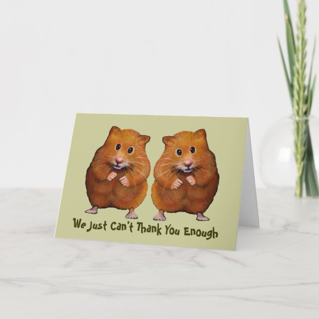 ZWEI HAMSTER DANKEN IHNEN ZU KARDIEREN DANKESKARTE (Vorderseite)