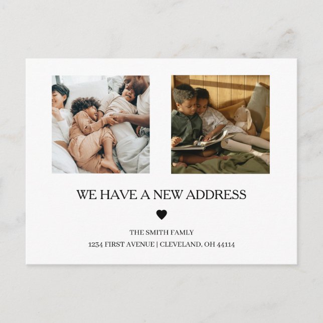 Zwei handgeschriebene Fotos | Elementarankündigung Postkarte (Vorderseite)