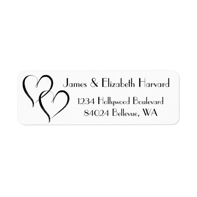 Zwei Heart Address Labels (Vorne)