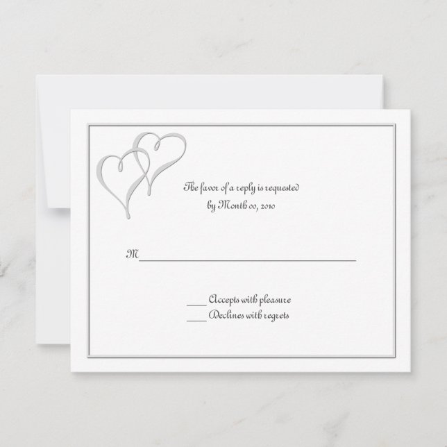 Zwei Hearts eine Liebe RSVP-Karten RSVP Karte (Vorderseite)