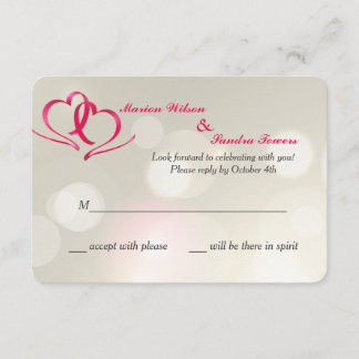 Zwei Hearts United Response Cards Einladung