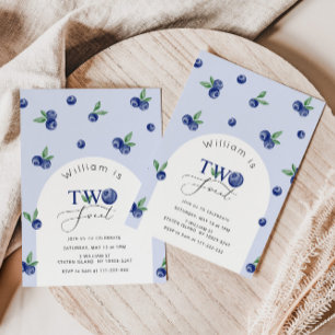 Zwei Heidelbeerjungen 2. Geburtstag Einladung