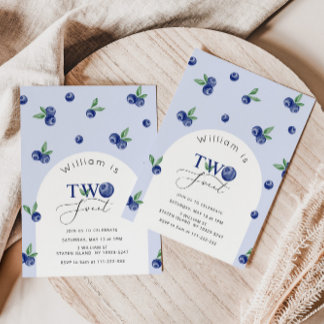 Zwei Heidelbeerjungen 2. Geburtstag Einladung