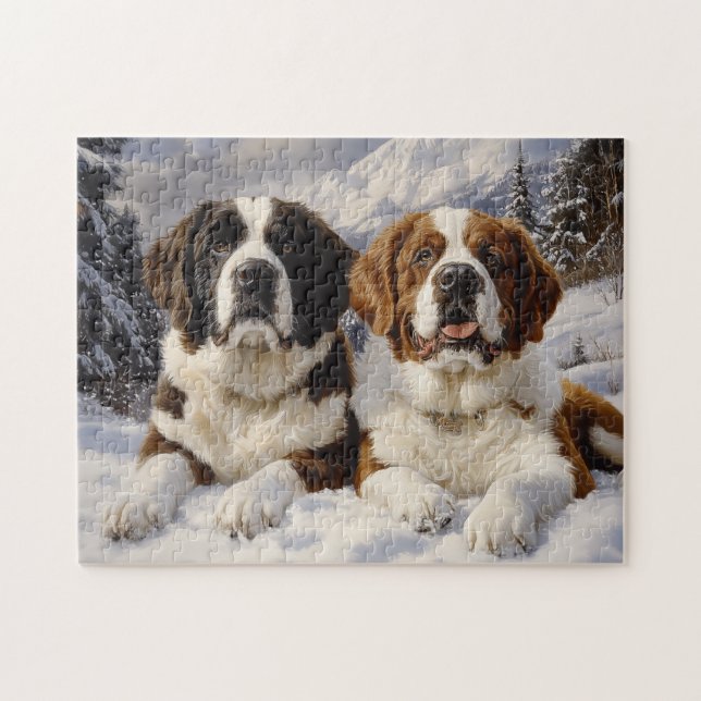 Zwei Heilige Bernards im Schnee (Horizontal)