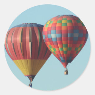 Zwei Heißluft-Ballon-Aufkleber Runder Aufkleber