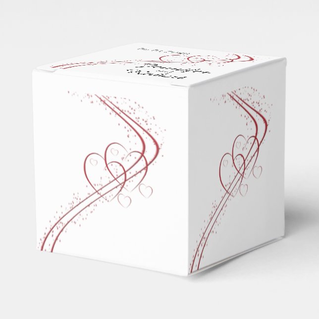 Zwei Herz als eine Gastgeschenk Hochzeit Geschenkschachtel (Vorderseite)