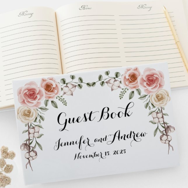 Zwei Herz eine Liebe Vintag Rosen Gästebuch (Von Creator hochgeladen)