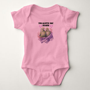 Zwei+Herz+Eins+Zweig+Kleinkind+T-Shirt Baby Strampler