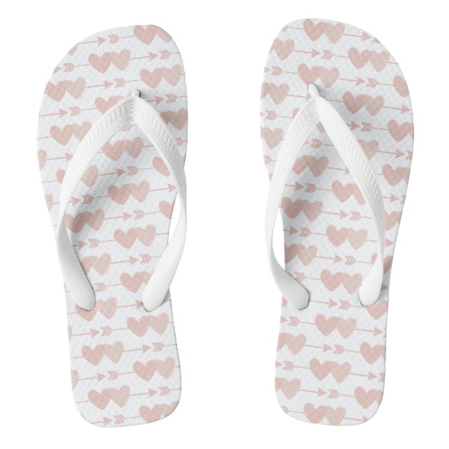 Zwei Herz-Flip-Flops (weiß) Flip Flops (Fußbett)