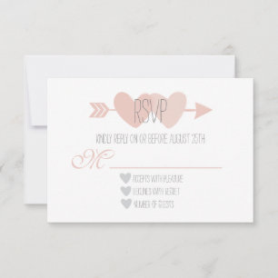 Zwei Herz Hochzeit RSVP Karte