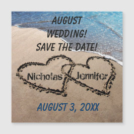 Zwei Herz in sand-Save the Date Magnetkarte