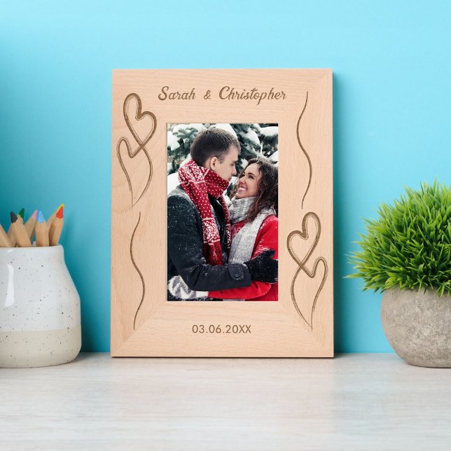 Zwei-Herz-Jubiläum-Paar Geätzte Rahmen (Von Creator hochgeladen)