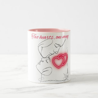 Zwei Herz-Tasse-A-Sip Liebe Zweifarbige Tasse