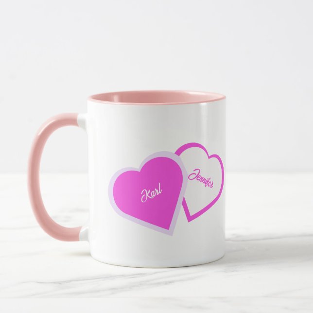 Zwei Herzen als eine Combo-Tasse Tasse (Links)