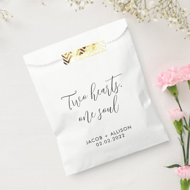 Zwei Herzen, ein Soul Hochzeitskonfetti Geschenktütchen (Versiegelt)