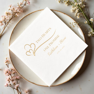 Zwei Herzen, ein Versprechen Hochzeit Servietten Mit Folie