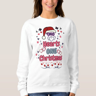 Zwei Herzen ein Weihnachten Sweatshirt