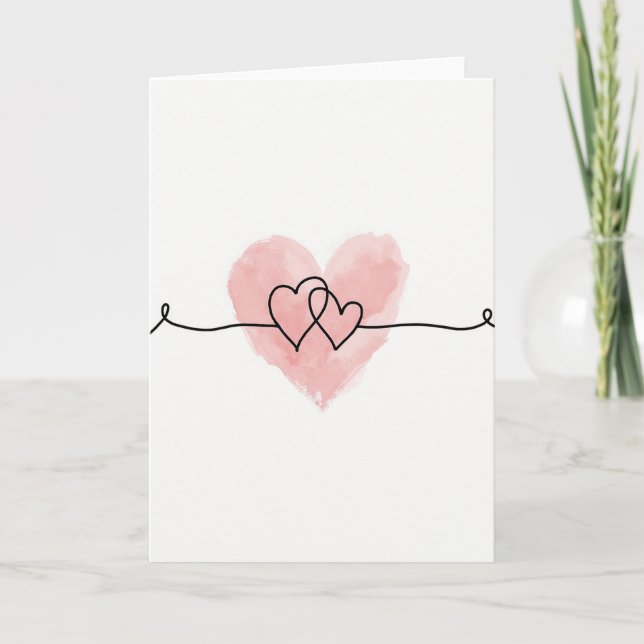 Zwei Herzen Eine Liebe Karte (Vorderseite)