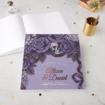 Zwei Herzen, eine Liebe, lila gotische Hochzeit