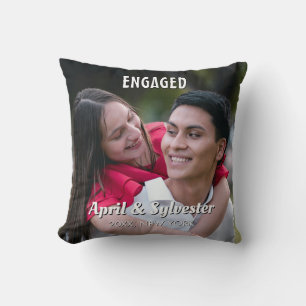 Zwei Herzen eine Liebe Personalisiertes Verlobungs Kissen