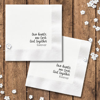 Zwei Herzen eine Liebe verschränkt Bow Knot Weddin Serviette
