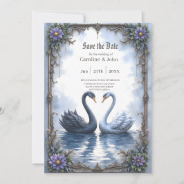 Zwei Herzen, eine Reflexion – Romantische Schwan-H Save The Date